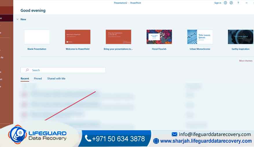 PowerPoint file recovery